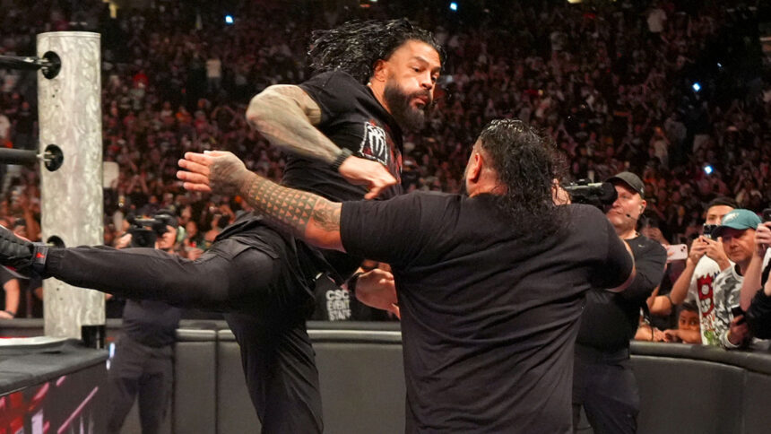 Roman Reigns enfrentando Bronson Reed na WWE