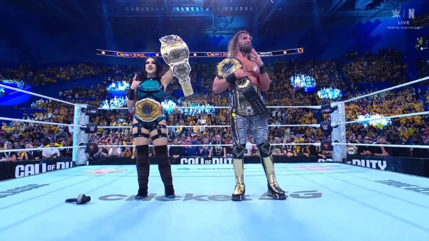 Seth Rollins e Stephanie Vaquer resultados Crown Jewel 2025
