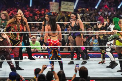 superstars no ringue mostrando como funciona o Royal Rumble e suas regras