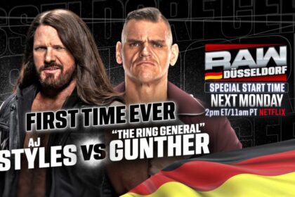 AJ Styles e Gunther se enfrentarão no Monday Night RAW do dia 12 de janeiro de 2026