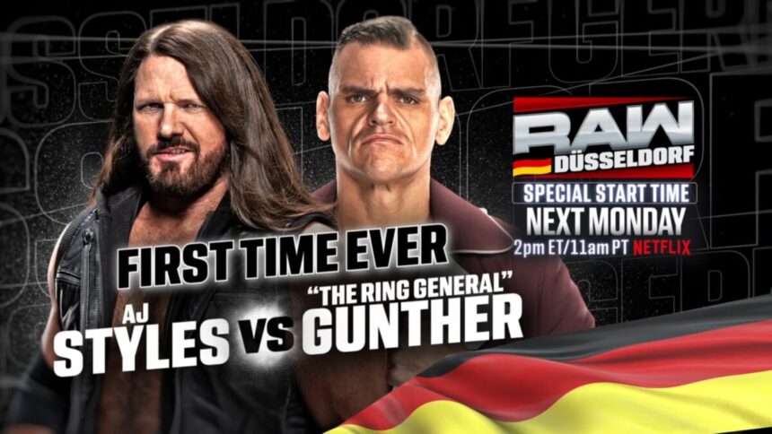 AJ Styles e Gunther se enfrentarão no Monday Night RAW do dia 12 de janeiro de 2026