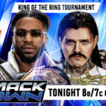 Damian Priest, Trick Williams, Dominik Mysterio e Bron Breakker em arte promocional do SmackDown