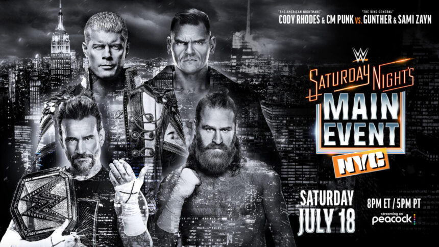 CM Punk, Cody Rhodes, Gunther e Sami Zayn em arte promocional do SNME