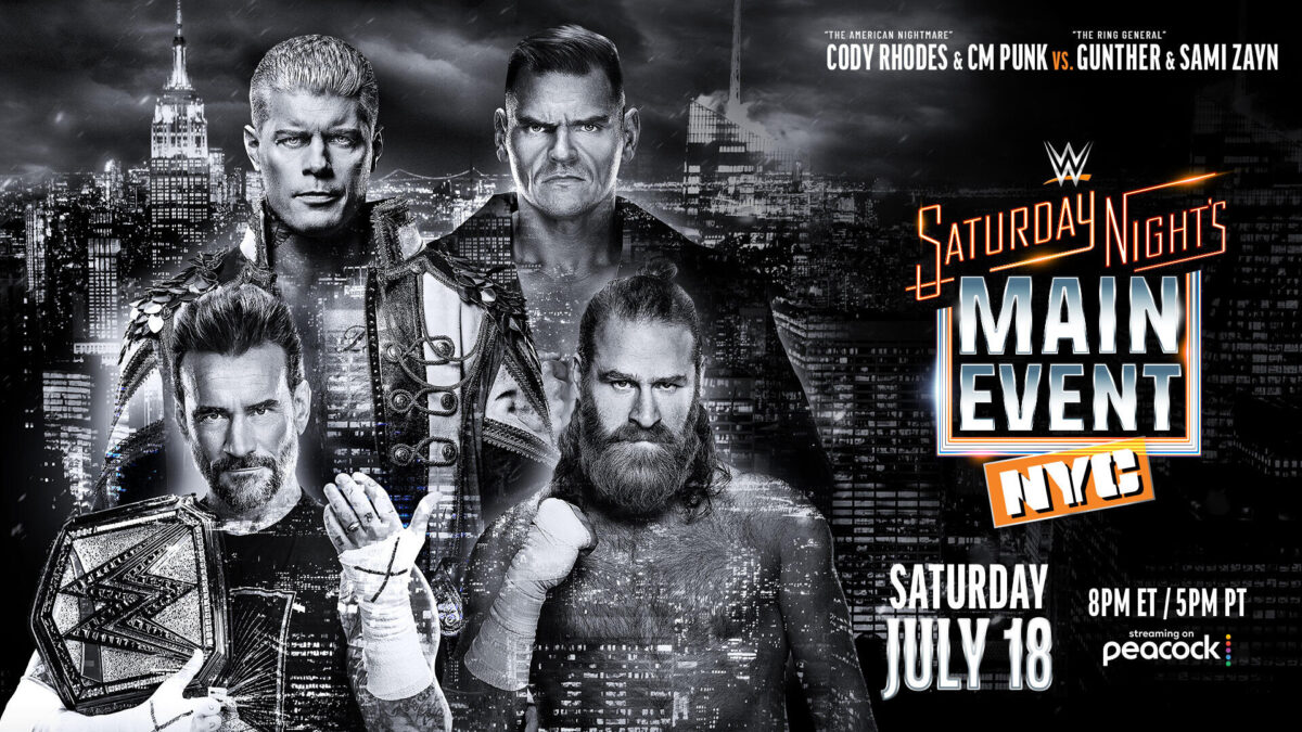 CM Punk, Cody Rhodes, Gunther e Sami Zayn em arte promocional do SNME