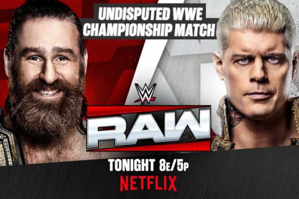 Arte promocional do combate entre Sami Zayn e Cody Rhodes no RAW